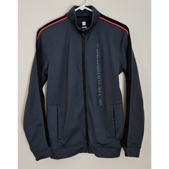 Under Armour Track Jacket Size‎ Small Gray Men's Long Sleeve Logo Athletic Zip - Picture 1 of 4